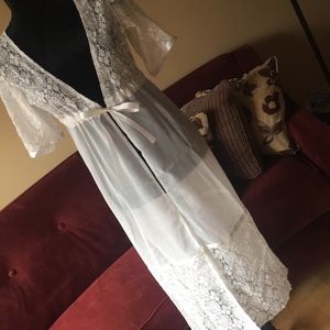 Brand New White lace and sheer bathing suit cover